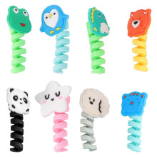 Set di 8 protezioni creative per cavi degli auricolari, organizer flessibili per cavi dati.