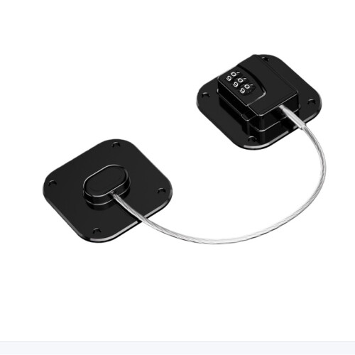 No Drilling Required Combination Refrigerator Lock - Square Password Lock Standard Size (2-Pack) Black