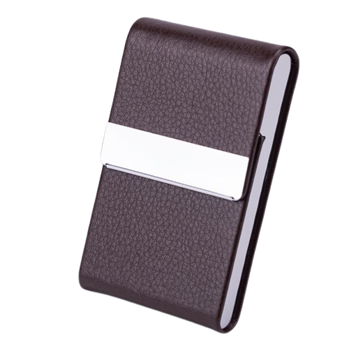 Multifunktionel visitkortholder med magnetisk lukning Brown