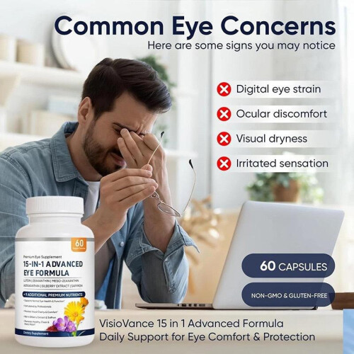 15-IN-1 EYE FORMULA 60 Capsules - Blue Light Protection, Vision Support, Lutein Formula 2