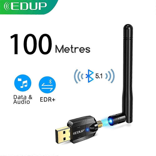 EDUP USB Bluetooth 5.1-adapter med antenne, bærbar langtrekkende sender/mottaker for PC 1