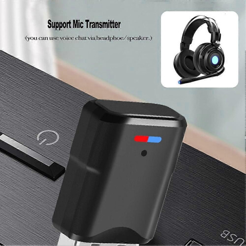 Wireless BT5.3 Audio Transmitter for PS5 PS4 TV Computer Headset Driver-Free Adapter 2