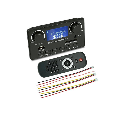LCD Display MP3 Decoder Board BT5.0 Handsfree Recording FM DC12V MP3 WMA WAV APE F 2