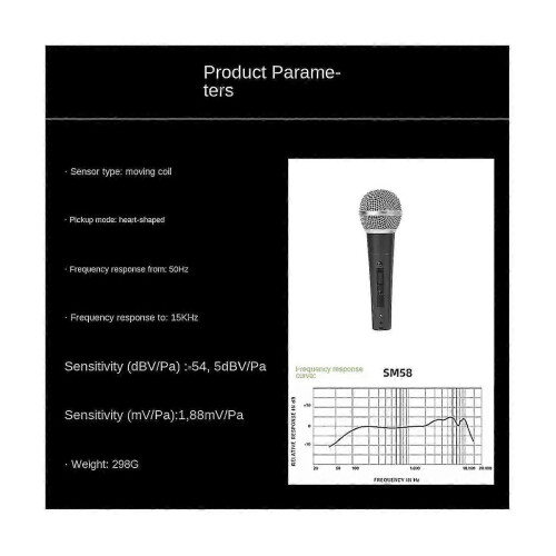 SM58 Dynamic Microphone Professional Vocal Mic Home KTV Stage No Switch 1