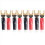 32 Pcs 45 Degree Gold Plated U Fork Y Spade Plug for Speaker Wire 4
