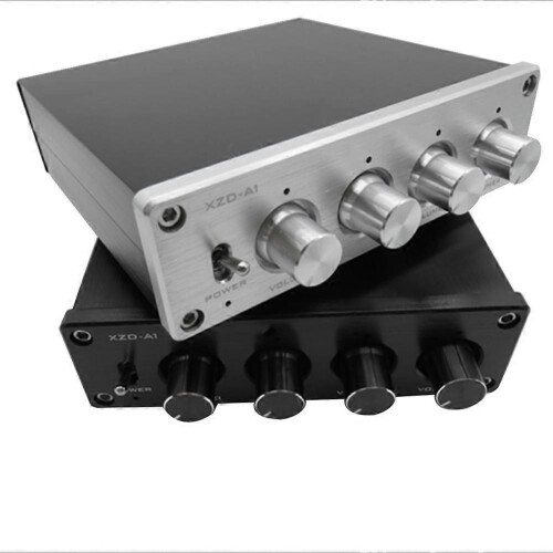 HIFI Lossless 1x4 RCA Audio Selector Switcher Distributor with Volume Amplifier Silver 2