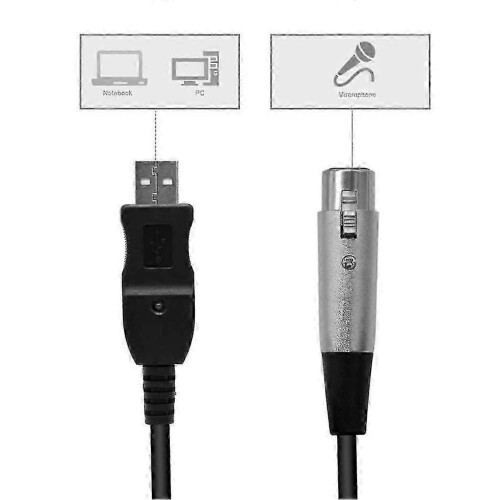 meter USB hann til XLR hunn mikrofonadapterkabel for studioopptak 2