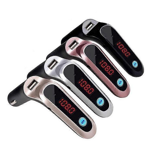 Smart Digital Display Music Player Calling Car Charger Gold S7 1