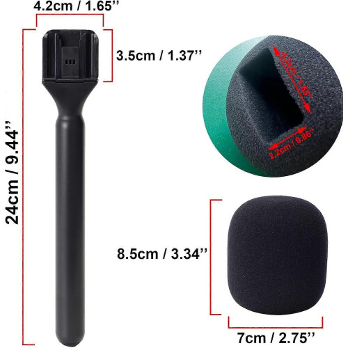DJI Mic 1/2 Mic Holder Interview Handheld Wireless Adapter with Windscreen Foam 1