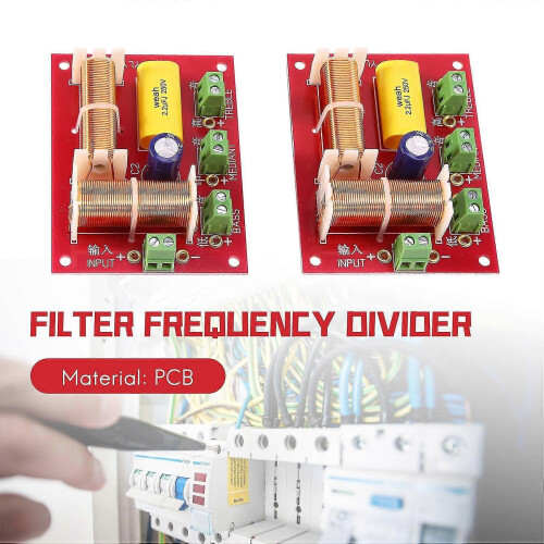 2Pcs 200W 3-Way Audio Crossover Treble Midrange Crossover Filter Frequency Divider 2