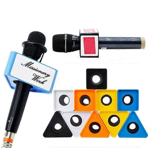 Triangular Orange Station Flag with Microphone Logo 1