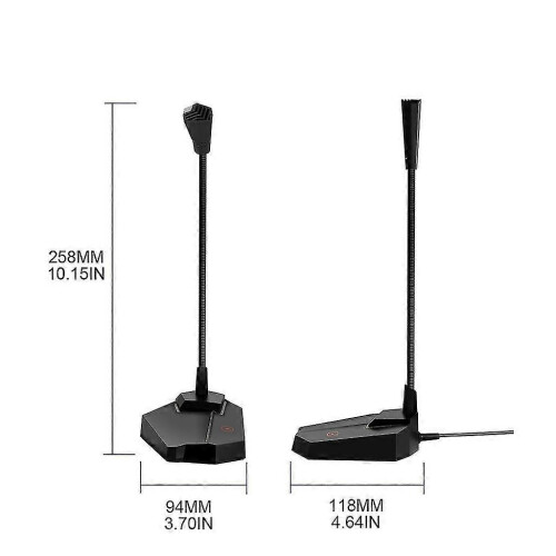 USB Computer Microphone Gooseneck Mic with Mute Button Black 1