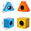 Triangular Orange Station Flag with Microphone Logo 4