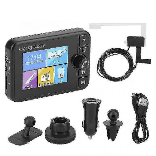 Bilstereo DAB+ radiomottaker med Bluetooth MP3 FM-sender og antenne 1