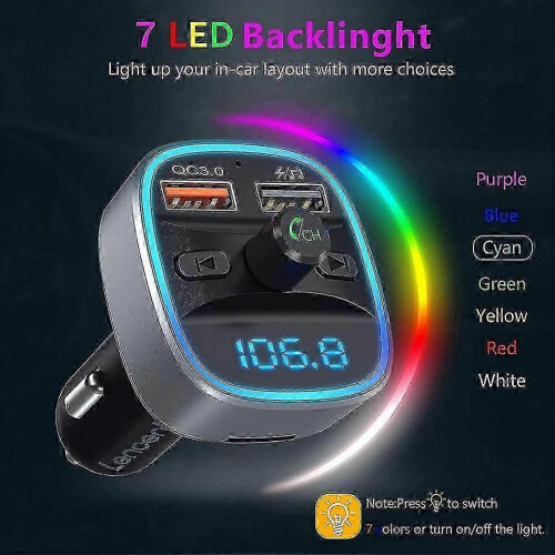 Car Dual USB Ports Bluetooth FM Transmitter Handsfree LED Display MP3 Player Adapter 1