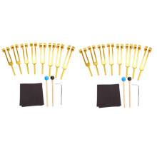 Die Stimmgabel, 14 Chakren + 2 Seelen Zweck Gewichtete Stimmgabeln, Instrument Aus Aluminium Legierung 126,22-141,27 Hz Usw.Golden