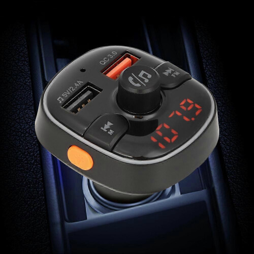 Bilradio Bluetooth FM-senderadapter MP3-spiller Håndfri QC3.0-lader 2