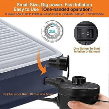 Pompe à air électrique portable Ley avec 3 embouts pour matelas de camping gonflable