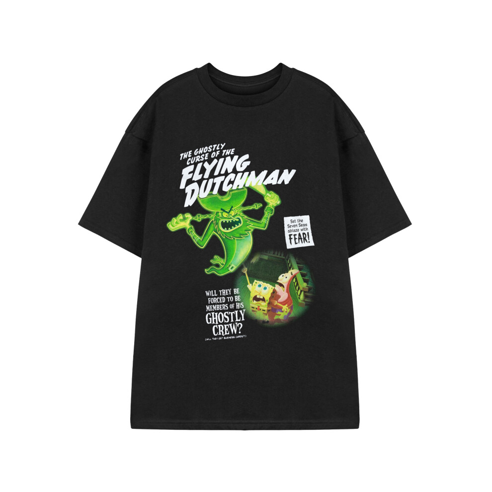 Spongebob Squarepants (Xx-Large) Short Sleeved T-Shirt (Unisex Black)