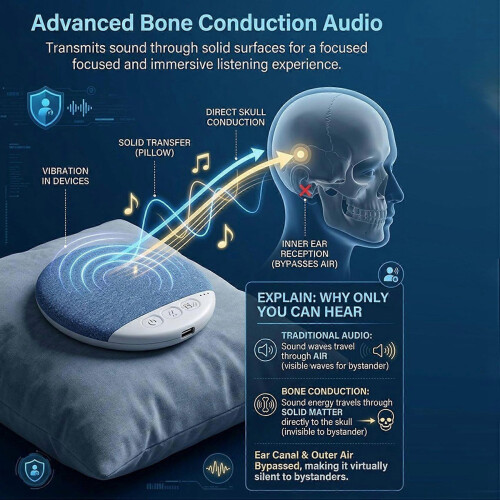 3PCS Ultra Thin Under Pillow Bluetooth5.4 White Noise HiFi Stereo Sleep Speaker Timer 2