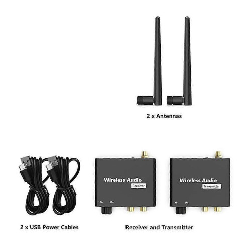 2.4GHz Hi-Fi Wireless Audio Transmitter and Receiver Kit 160FT/50M Range 2