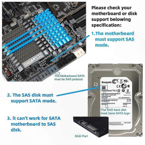 SAS to SATA HDD Adapter 10cm Cable for RAID Extension 2