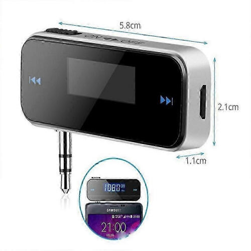 LCD Display Car FM Transmitter Wireless 3.5mm Audio for Mobile 2