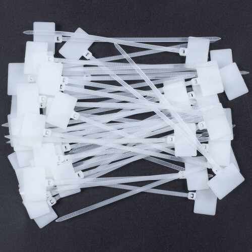 100Pcs Nylon Cable Tie Label Self-Locking Network Zipper Trim Wrap Ring  Label 1