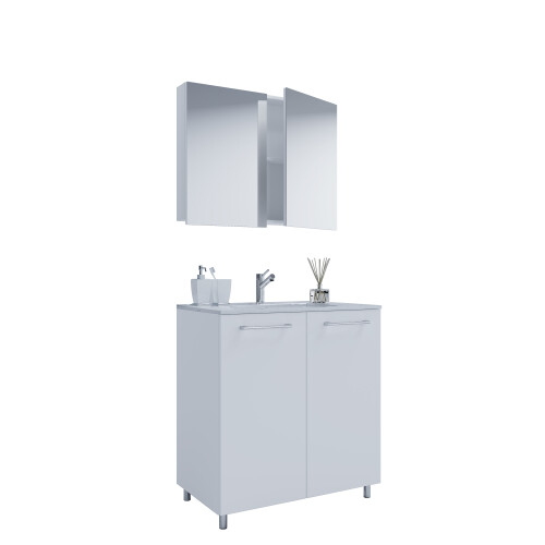 3 pcs. washroom washbasin Badinos SC White