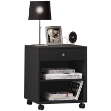 (Matt, Modern/Contemporary) Wooden bedside table Rolda drawer rollers