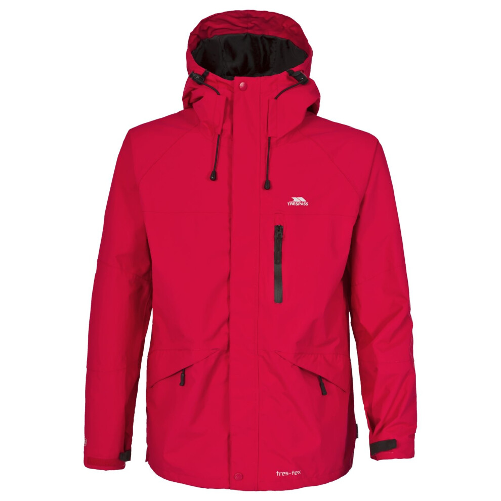 Trespass (Xxl, Red) Mens Corvo Hooded Full Zip Waterproof Jacket/Coat