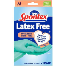 Spontex Latex Free Gloves | Medium | Hypoallergenic for Sensitive Skin | 1 Pair
