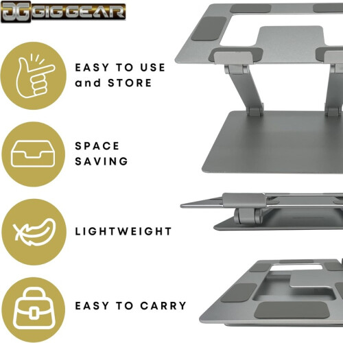Ergonomic Laptop Stand Adjustable Foldable Aluminum 10-17 Inch 2