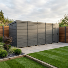 20x6 Pent Composite Shed Tanalised (Single Door, No Windows)