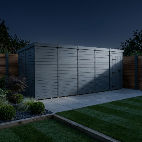 20x6 Pent Composite Shed Tanalised (Single Door, No Windows) 2