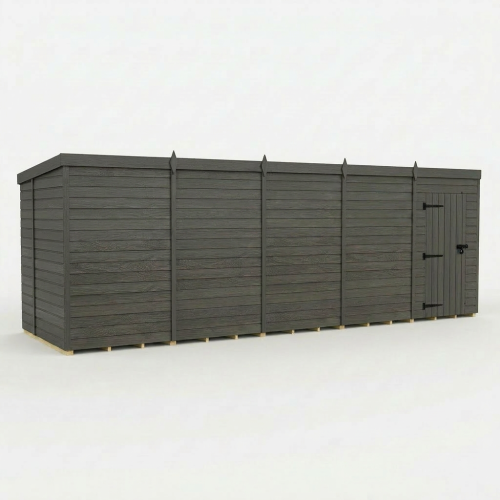 20x6 Pent Composite Shed Tanalised (Single Door, No Windows) 1