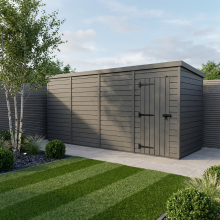 20x7 Pent Composite Shed Tanalised (Single Door, No Windows)
