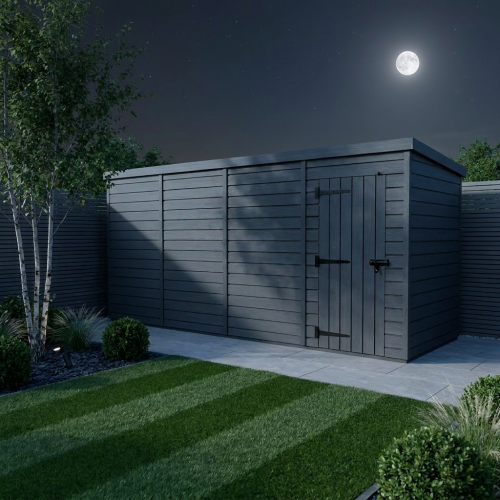 20x7 Pent Composite Shed Tanalised (Single Door, No Windows) 2