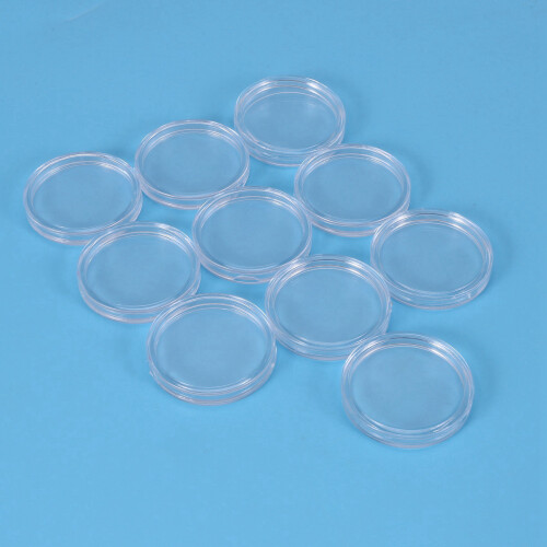 30 Pcs Small Round Transparent Plastic Coin Capsules Box 33mm