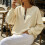 Women's  Half Zip Pullover Casual Long Sleeve Oversized-Green S 5