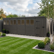20x8 Pent Composite Shed Tanalised (Single Door, With Windows)