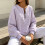 Women's  Half Zip Pullover Casual Long Sleeve Oversized-Green S 10