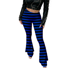 Halloween-Leggings für Damen, hohe Taille, Palazzo,-Blau XXXL