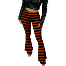 Halloween-Leggings für Damen, hohe Taille, Palazzo,-Orange M