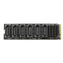 Für M.2 NVMe auf 6-Port 3.0 Erweiterungskarte PCI-E 2x 3.0 RTL9100 Chip M2 Key-M SATA3 6 Gbit/S Adapterkarte