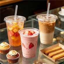 Vasos Transparentes con Tapas y Pajitas A Prueba de Fugas, Vasos Resistentes para Café Helado con Tapas, Vasos Desechables para Llevar para Batidos y