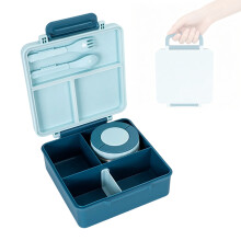 Boîte à lunch avec poignée de transport pour les repas-3