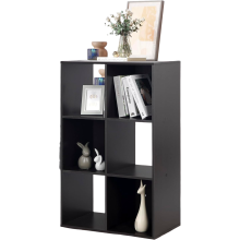 Étagère à livres Meuble modulaire 6 compartiments Moderne en bois Marron — bibliothèque cubique, meuble rangement salon