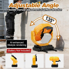 Battery Powered Fan Compatible with for 20V Battery Portable Fan with AC Adapter, Variable Speed, Timer Settings