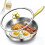 12" Titanium Plated Hammered Frying Pan Skillet W/ Lid No Coating Cookware 1